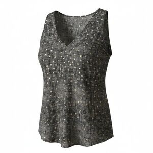 Torrid Size 00 Sleeveless V-Neck Star Print Tank Top - Black